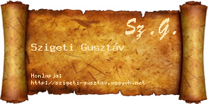 Szigeti Gusztáv névjegykártya