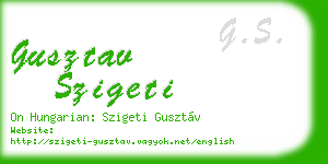 gusztav szigeti business card